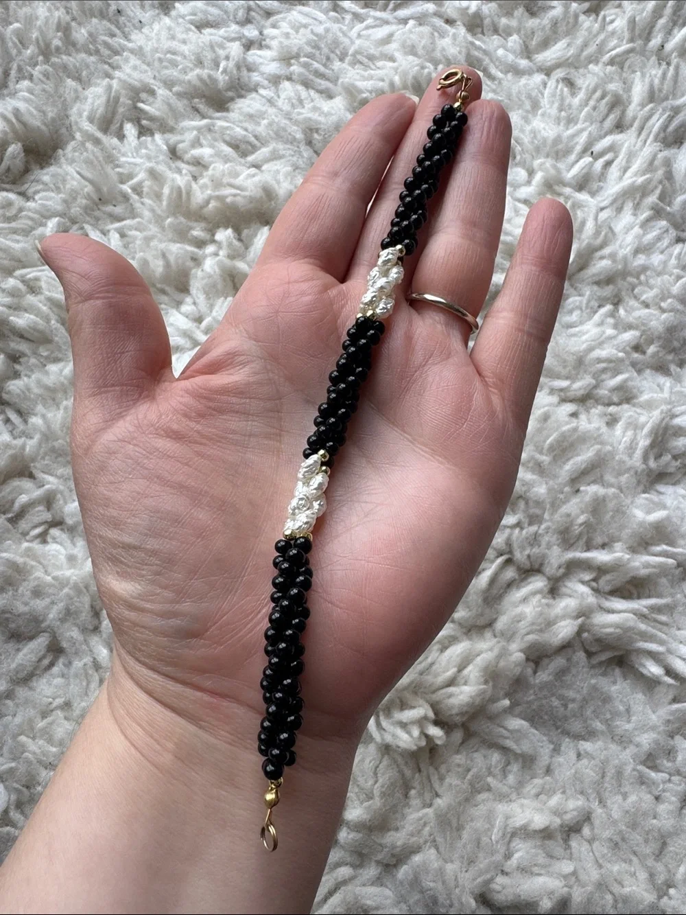 Black and White Beaded Bracelet